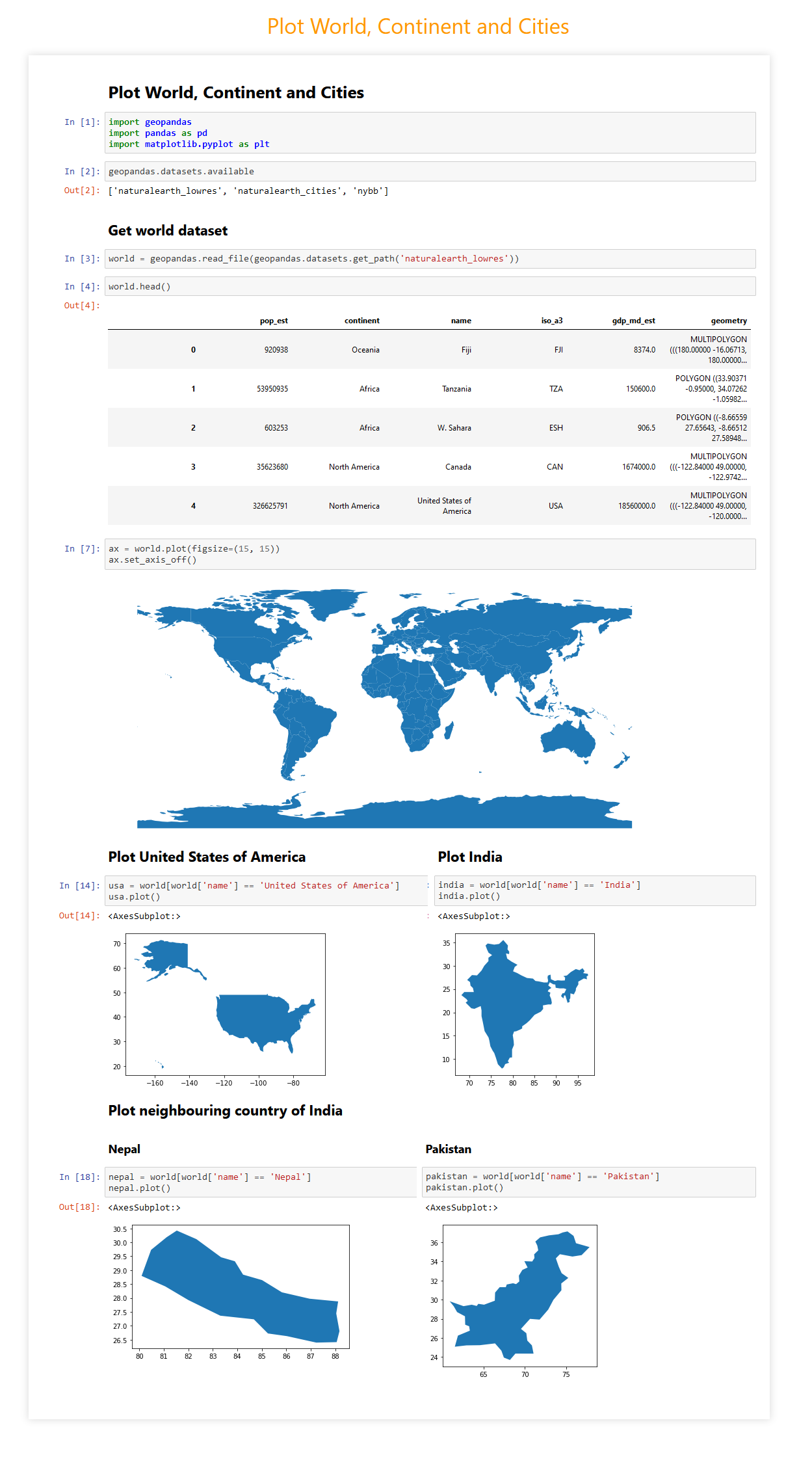 Plotting world, continents, and cities