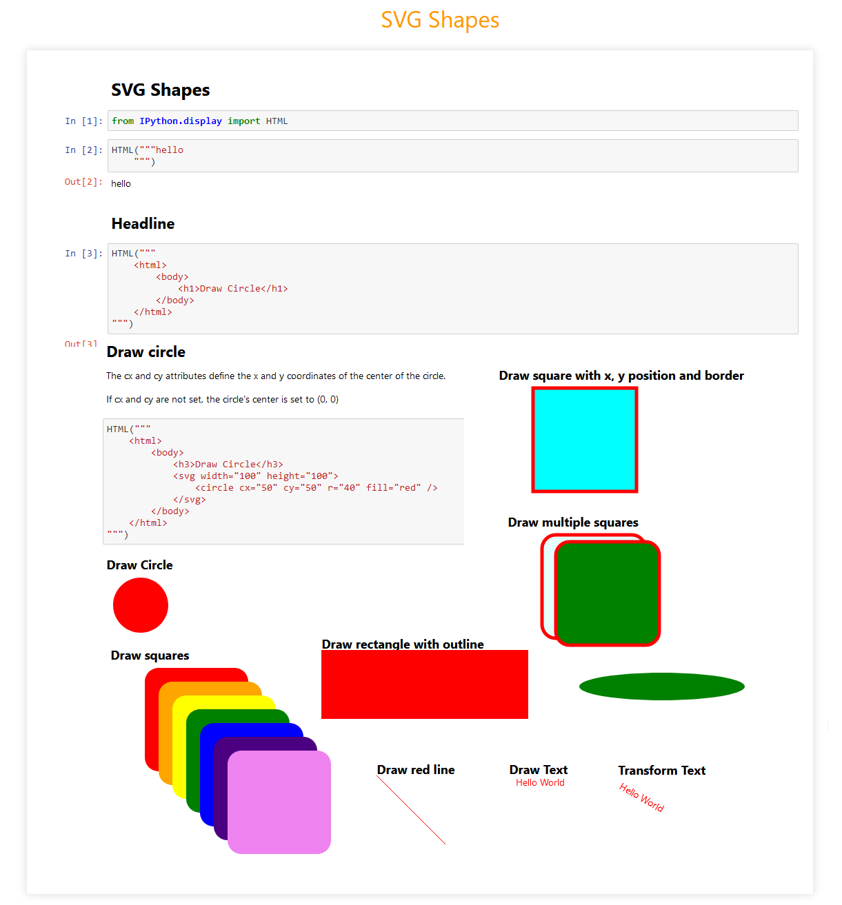 SVG shapes